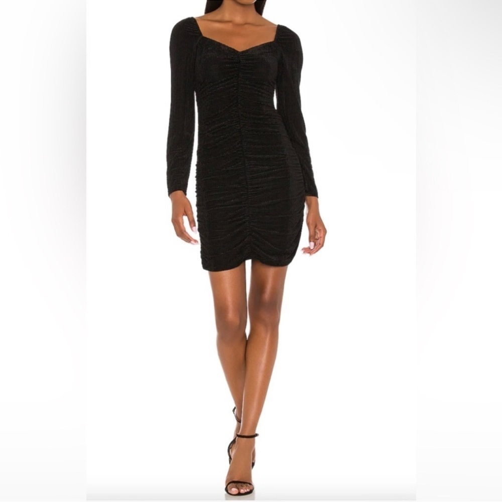 NWT Revolve MinkPink Black Ruched dress new with tags size Medium